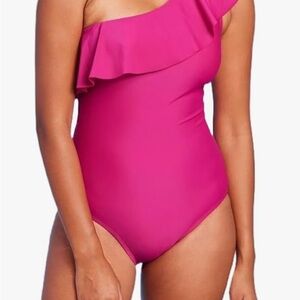 Kona Sol Women's One-Shoulder Pink Swimsuit
